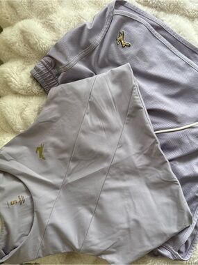 Tracksmith Lavender Women's Sweatpants & Top Set with Gold Logo